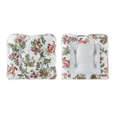 Ellis Curtain Madison Floral Design Printed Natural Ground Non-Skid Backing Chair Pad Brick