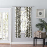 Ellis Curtain Madison Floral Design Printed Natural Ground 3" Rod Pocket Tailored Panel Pair Blue