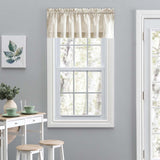 Ellis Curtain Plaza Classic Ticking Stripe Printed on Natural Ground 1.5" Rod Pocket Tailored Valance 58" x 15" Tan