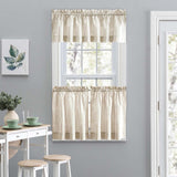 Ellis Curtain Plaza Classic Ticking Stripe Printed on Natural Ground 1.5" Rod Pocket Tailored Valance 58" x 15" Tan