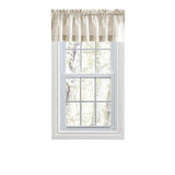Ellis Curtain Plaza Classic Ticking Stripe Printed on Natural Ground 1.5" Rod Pocket Tailored Valance 58" x 15" Tan
