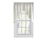 Ellis Curtain Plaza Classic Ticking Stripe Printed on 1.5" Rod Pocket Natural Ground Tailored Swag 56" x 36" Sage