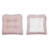 Ellis Curtain Plaza Classic Ticking Stripe Printed on Natural Ground Non Skid Backing Chair Pad Brick