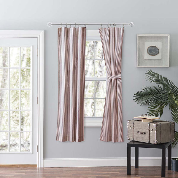 Ellis Curtain Plaza Classic Ticking Stripe Printed on Natural Ground Tailored Pa