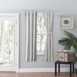 Ellis Curtain Plaza Classic Ticking Stripe Printed 3" Rod Pocket Tailored Panel Pair with Tiebacks Sage