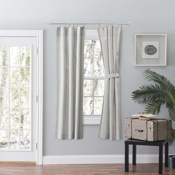 Ellis Curtain Plaza Classic Ticking Stripe Printed 3" Rod Pocket Tailored Panel