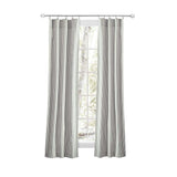 Ellis Curtain Plaza Classic Ticking Stripe Printed 3" Rod Pocket Tailored Panel Pair with Tiebacks Sage