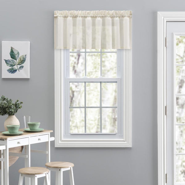 Ellis Curtain Cotton Voile 1.5" Rod Pocket Tailored Valance for Windows 86" x 15