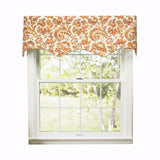 Ellis Curtain Boxtree Scallop 3" Rod Pocket Valance for Windows 50" x 16" Orange