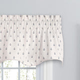 Ellis Curtain Voyage Lined Scallop 3" Rod Pocket Valances for Windows 50" x 17" Navy