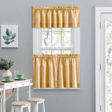Ellis Curtain Lisa Solid Color Poly Cotton Duck Fabric Tailored Tier Butter