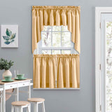 Ellis Curtain Lisa Solid Color Poly Cotton Duck Fabric Tailored Tier Butter