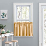 Ellis Curtain Lisa Solid Color Poly Cotton Duck Fabric Tailored Tier Butter