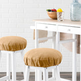 Ellis Curtain 50% Cotton 50% Polyester Lisa Solid Elastic For Barstool Cover 13" x 13" Butter