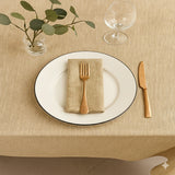 Ellis Curtain 50% Cotton 50% Polyester Lisa Solid Rectangle Tablecloth 60" x 84" Butter
