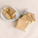 Ellis Curtain 50% Cotton 50% Polyester Lisa Solid Square Fabric Napkin 4 pack 18" x 18" Butter