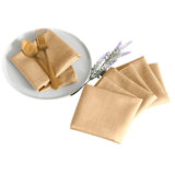 Ellis Curtain 50% Cotton 50% Polyester Lisa Solid Square Fabric Napkin 4 pack 18" x 18" Butter