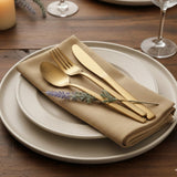 Ellis Curtain 50% Cotton 50% Polyester Lisa Solid Square Fabric Napkin 4 pack 18" x 18" Butter