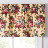 Ellis Bella Rose Stylish Medium Scale Printed Floral Pattern 1.5" Rod Pocket Tailored Valance for Windows 58"x15" Butter