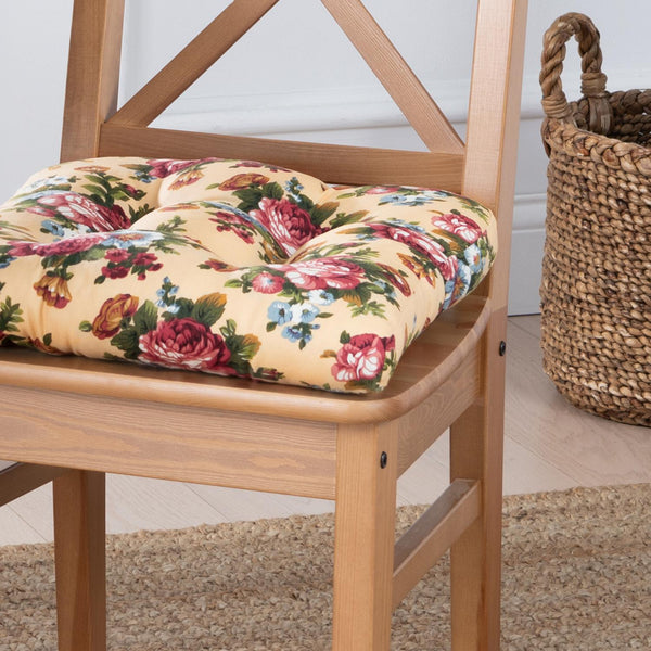 Ellis Bella Rose Excusive Medium Scale Printed Floral Pattern Non-Skid Chair Pad
