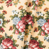 Ellis Curtain 50% Cotton 50% Polyester Bella Rose 2 Piece Rocker Set with Ties 18" x 24" Butter