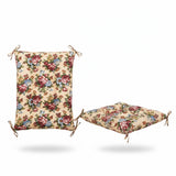 Ellis Curtain 50% Cotton 50% Polyester Bella Rose 2 Piece Rocker Set with Ties 18" x 24" Butter