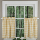 Ellis Curtain Country Check Tailored With 1.5" Rod Pocket Window Tiers Butter