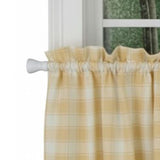 Ellis Curtain Country Check Tailored With 1.5" Rod Pocket Window Tiers Butter