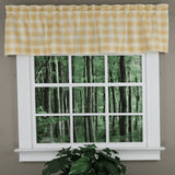 Ellis Curtain 50% Polyester 50% Cotton Country Check Tailored With 1.5" Rod Pocket Window Valance 58" x 15" Butter