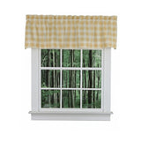Ellis Curtain 50% Polyester 50% Cotton Country Check Tailored With 1.5" Rod Pocket Window Valance 58" x 15" Butter