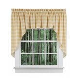 Ellis Curtain 50% Polyester 50% Cotton Country Check With 1.5" Rod Pocket Tailored Window Swag 56" x 36" Butter