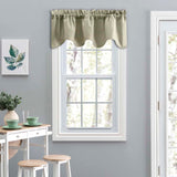 Ellis Curtain Lisa Solid Color Poly Cotton Duck Fabric Lined Scallop Valance 58" x 15" Mist
