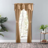 Ellis Curtain Lisa Solid Color Poly Cotton 3" Rod Pocket Duck Fabric Lined Scallop Valance 58" x 15" Tan