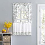 Ellis Country Floral Small Scale 1.5" Rod Pocket Floral Pattern with Ruffle Lace Edge Tier Multicolor
