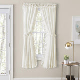 Classic Narrow Ruffle Rod Pocket Curtain Panels Natural by Ellis Home