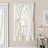 Classic Narrow Ruffle Rod Pocket Curtain Panels Natural by Ellis Home