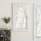 Ellis Home Classic Narrow Ruffle Natural Color Rod Pocket Swag Curtain Panel