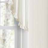 Ellis Home Classic Narrow Ruffle Natural Color Rod Pocket Swag Curtain Panel