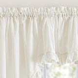 Ellis Home Classic Narrow Ruffle Natural Color Rod Pocket Swag Curtain Panel