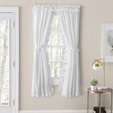 Classic Narrow Ruffle 2-Piece Rod Pocket Curtain Panel White by Ellis Home