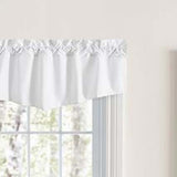 Ellis Classic Tailored Design in a Perma Press Fabric 3" Rod Pocket Lined Tapered Valance 42"x18" White