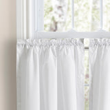 Ellis Curtain Classic Wide Solid Color Perma Press Ruffled With 1.5" Rod Pocket Window Tiers White