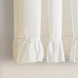Ellis Curtain Classic Wide Solid Color Perma Press Ruffled With 1.5" Rod Pocket Window Tiers Natural