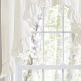 Ellis Curtain Polyester Cotton Classic Wide Ruffled 1.5" Rod Pocket Window Swag Natural