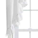 Ellis Curtain Classic Wide Solid Color Perma Press Ruffled Window Swag White