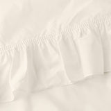 Ellis Curtain Classic Wide Solid Color Perma Press Ruffled Priscilla Curtain Panel With Ties Natural