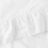 Ellis Curtain Classic Wide Solid Color Perma Press Ruffled Priscilla Curtain Panel With Ties White