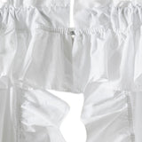 Ellis Curtain Classic Wide Solid Color Perma Press Ruffled Priscilla Curtain Panel With Ties White