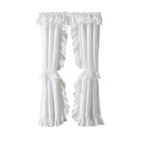 Ellis Curtain Classic Wide Solid Color Perma Press Ruffled Priscilla Curtain Panel With Ties White
