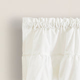 Ellis Curtain 65% Polyester 35% Cotton Classic Wide Solid Color Perma Press Ruffled Window Valance 84" x 11" Natural